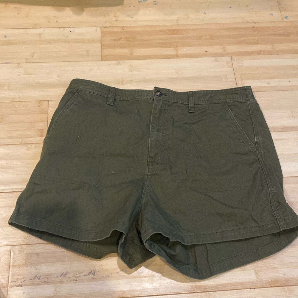 Madewell Kale Green Cotton Utility Camp Shorts